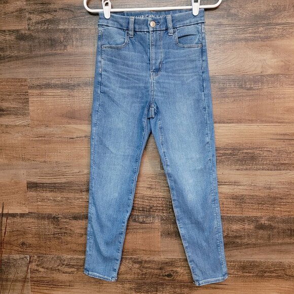American Eagle Jeans 2 R Crop Jegging Curvy Super Hi Rise Next Level Stretch - Picture 1 of 11
